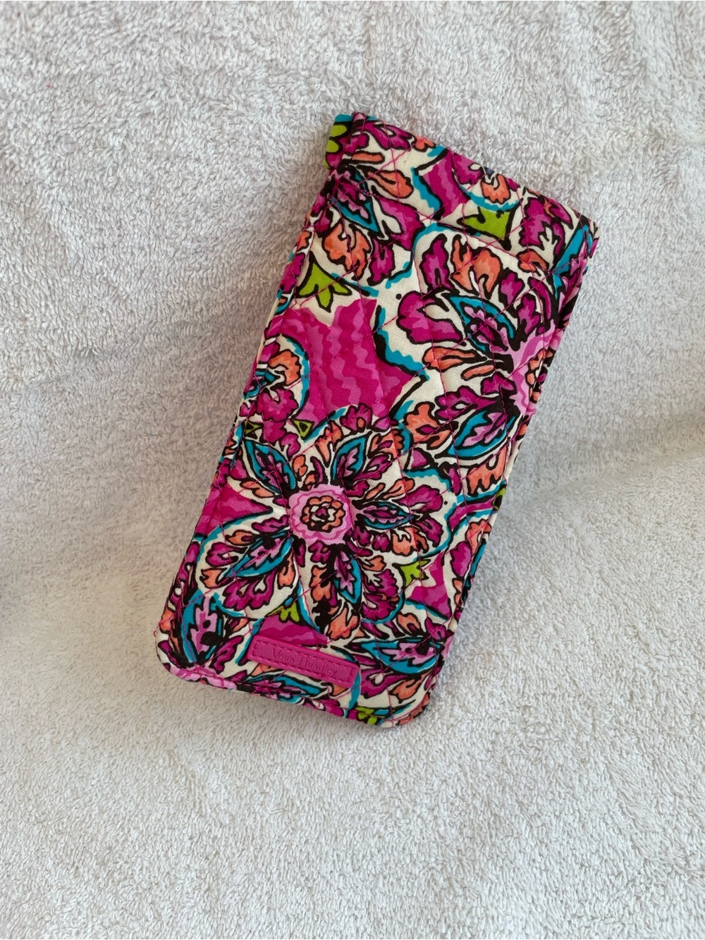 Vera Bradley Pink Floral Quilted Glasses Case